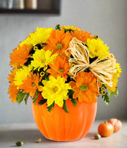 Pumpkin flower arrangement