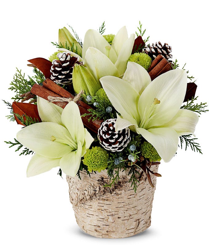 Winter Forest Splendor flower arrangement