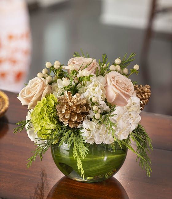 Winter Bowl Flower Arrangement