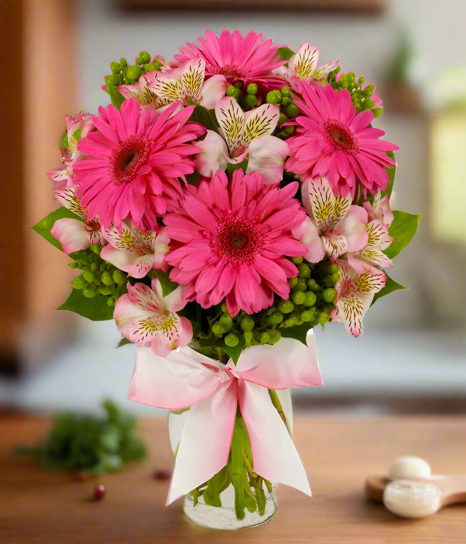  Pink Gerbera Daisy Bouquet