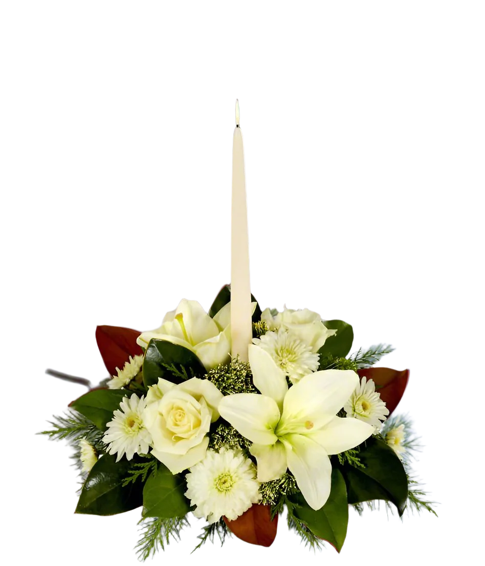 White Lily Christmas Centerpiece