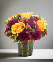 Autumn flowers in a vase