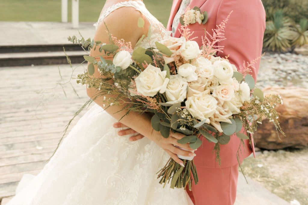 Blush pink bridal bouquet wedding flowers McKinney Texas