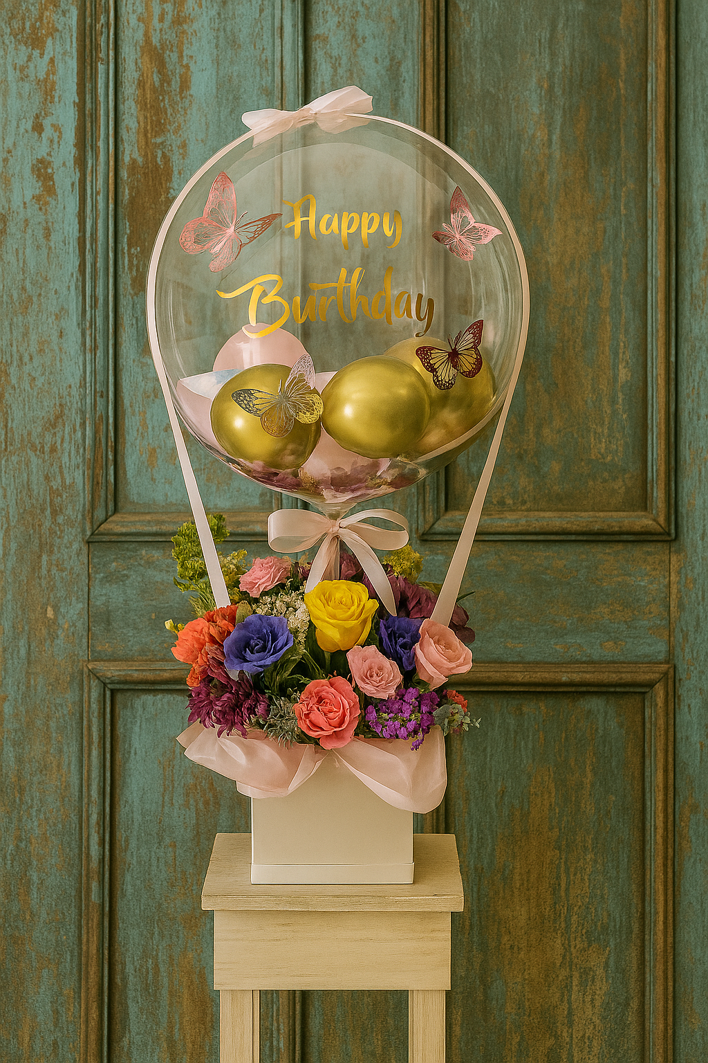 Bobo Balloon Flower arrangement / Pre Order 2 day before!!
