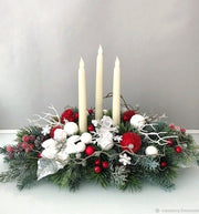 three candle centerpiece