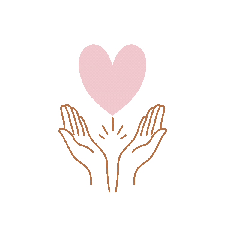 A gif of a hands carrying a rose heart