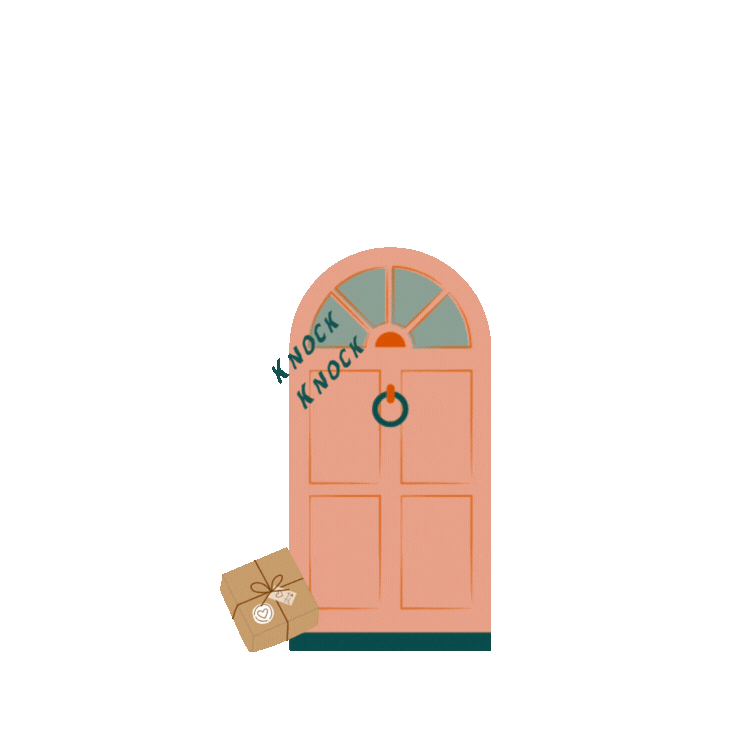 Gif of a door with a delivery box