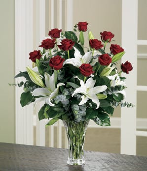Premium Lily & Red Rose Bouquet