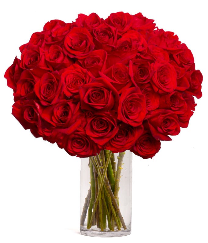 Stunning Long Stemmed Red Roses (50 red roses)