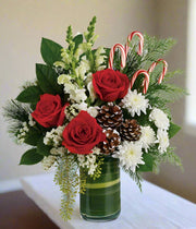 Red, Green & Candy Cane Bouquet